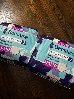 Overnight Protective Underwear XXL - Light Blue, 2 Packs